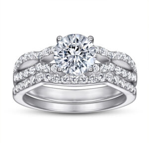 S925 sterling silver ring women's European and American personality simple fashion micro inlaid zircon combination ring set Ring set