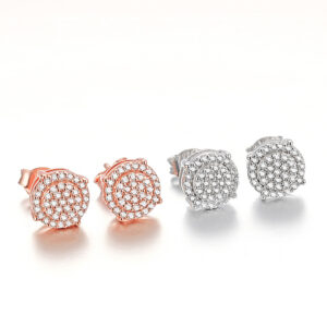 Full diamond inlaid zircon earrings s925 sterling silver stud earrings jewelry