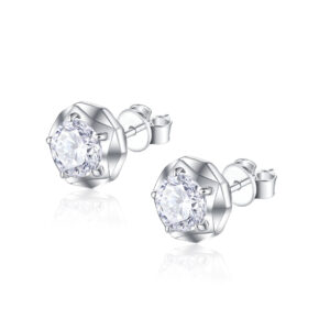 Sterling silver zircon stud earrings silver jewelry