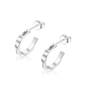 Fashion mirror sterling silver stud earrings 925 jewelry wholesale