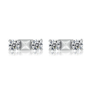 fashion new stud earrings women's design S925 sterling silver zircon earrings