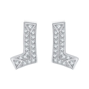 S925 silver L letter zircon small stud earrings exquisite ear jewelry wholesale