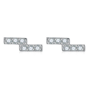 Sterling Silver Simple Z Letter Stud Earrings Zircon Earrings