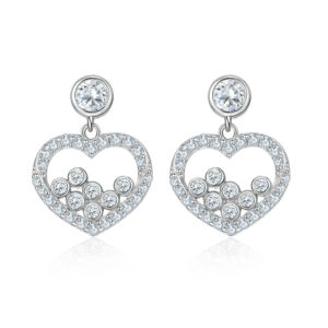 Sterling Silver Earrings Love Stud 925 Heart-shaped Earrings
