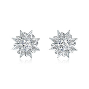 Fashion 925 sterling silver sun flower stud earrings star earrings