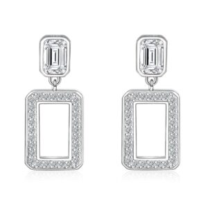 S925 silver tassel earrings hollow square silver earrings wholesale