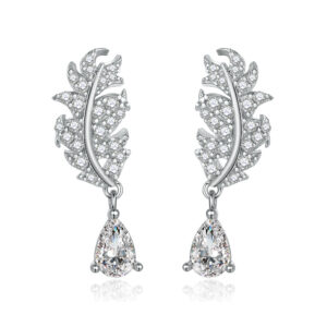 925 sterling silver leaf stud earrings fashion drop tassel earrings
