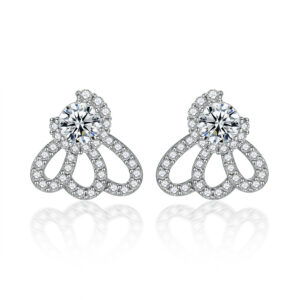 Fashion Zircon Sterling Silver Stud Earrings 925 Silver Ladies Earrings Wholesale