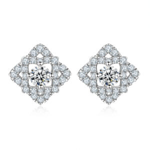Fashion full diamond 925 silver stud earrings