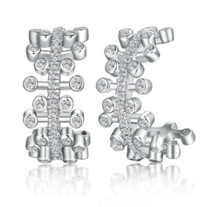925 silver stud earrings personalized diamond wreath earrings