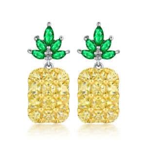 S925 sterling silver fruit pineapple earrings