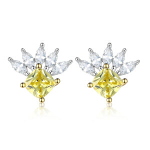 Fashion 925 silver stud flower emperament earrings