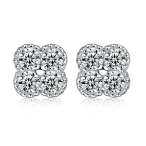 four-leaf clover earrings fashion 925 sterling silver zircon stud earrings