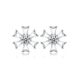 S925 sterling silver flower snowflake stud earrings star small daisy earrings