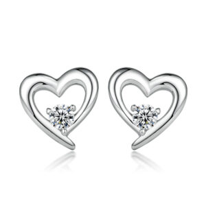 New 925 sterling silver zircon heart shaped earrings niche earrings ins european and american love earrings high quality wholesale