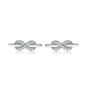 Figure 8 S925 Silver Earrings Niche Cold Wind Earrings European and American Style Fashion New Women's Stud Earrings Sterling Silver Wholesale