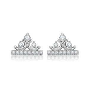 European and American sterling silver zircon crown stud earrings niche fashion high-end silver earrings for girls s925 earrings high quality wholesale