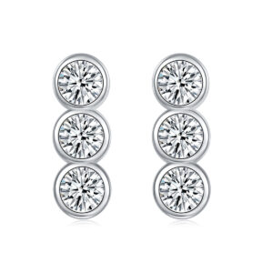 New fashion beaded 925 earrings design sense temperament ear bone studs ins wind round zircon stud earrings sterling silver wholesale