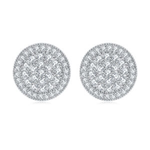 European and American fashion round 925 earrings sterling silver zircon silver stud earrings female delicate cross-border earrings earrings wholesale