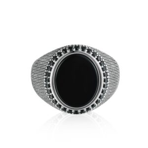 Epoxy glue pure silver men's ring custom sterling silver synthetic agate ring