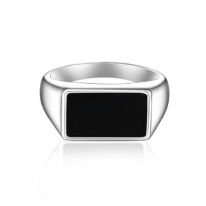 S925 sterling silver men's ring epoxy rubber men's ring Middle East