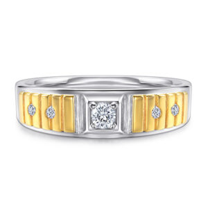 Fashion Rings Men's 925 Sterling Silver Zircon Color Separation Ring