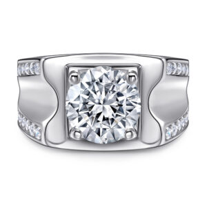 Fashion Diamond Sterling Silver Ring Men's Simple Ring