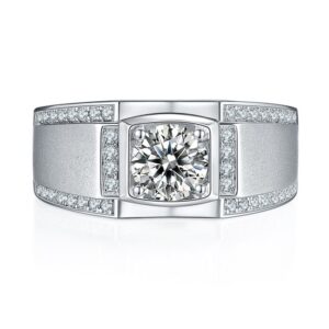 Men's 925 sterling silver ring D color one-carat moissanite double-row diamond ring AliExpress popular jewelry