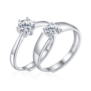 S925 sterling silver pair couple ring marriage brincher diamond ring
