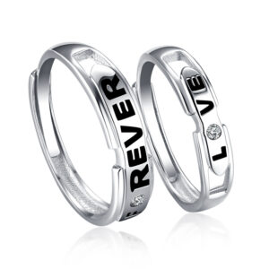 S925 silver fashion live mouth couple rings