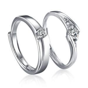 S925 sterling silver rings fashion zirconia diamond couple rings
