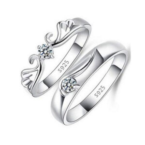 S925 sterling silver couple rings simple proposal open rings