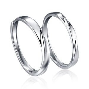 Open couple rings S925 sterling silver rings simple