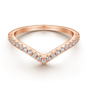 S925 Ring Pure Silver Simple V-Shaped Zircon Ring