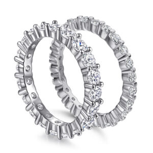 S925 Silver Ring Women's Personality Full Circle Zircon Ring