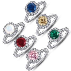 S925 sterling silver rings opal rings color zircon rings