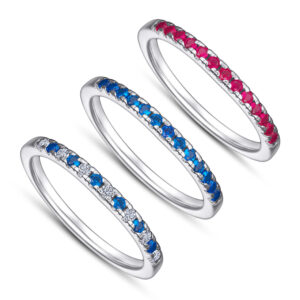 S925 sterling silver ring row diamond rings color zircon ring