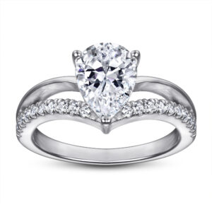 Women's niche S925 sterling silver inlaid teardrop-shaped imitation diamond zircon ring