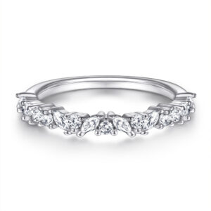 S925 Silver Flower Ring Women's Rose Gold Zircon Ring