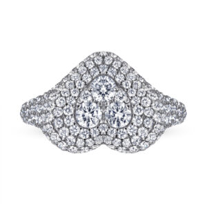 Love full diamond silver jewelry ring S925 heart zircon ring