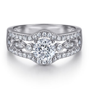 S925 Silver Rings Micro Mounted Row Diamond Zircon Ring