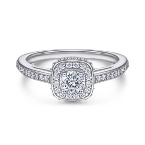 Sterling silver 925 classic square row diamond wedding rings