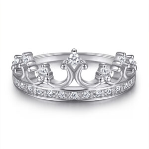S925 sterling silver crown ring wedding ring