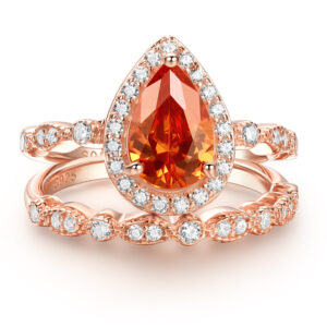 S925 sterling silver inlaid with water drops colored zircon ring