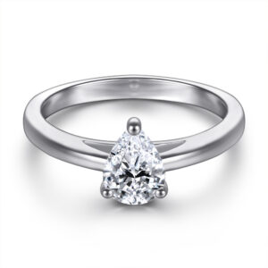 S925 sterling silver ring women's pear shape drop zircon diamond ring