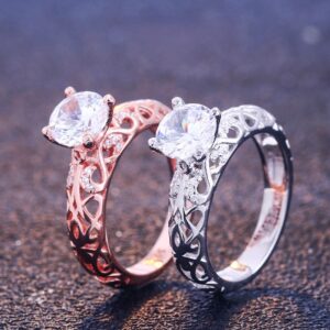 Sterling silver ring 925 silver hollow pattern hand ornament ring