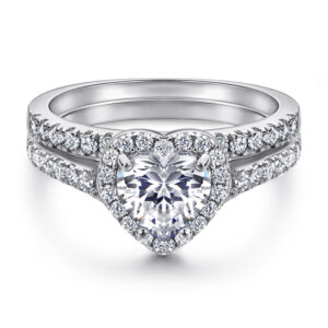 European and American fashion niche sense stacking rings are hot-selling 925 sterling silver heart combination rings