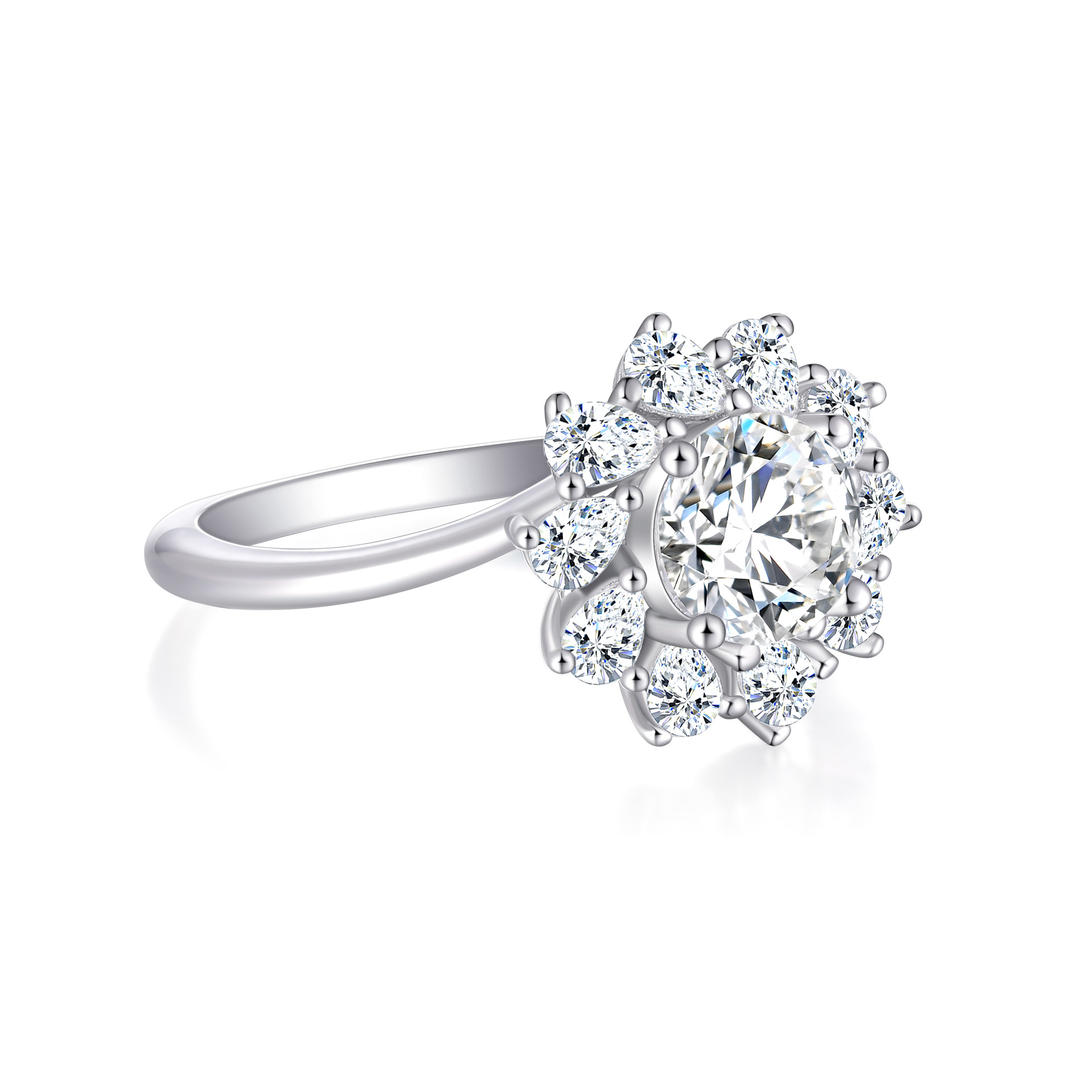 The new S925 sterling silver flower ring women's design sense is explosive, and the European and American women's rings wedding ring - Image 4