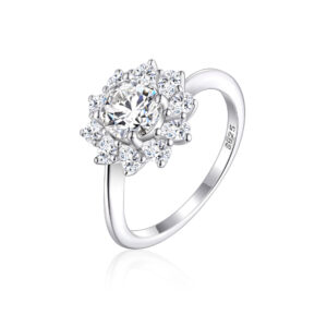 The new S925 sterling silver flower ring women's design sense is explosive, and the European and American women's rings wedding ring