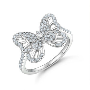 The new S925 sterling silver butterfly ring women's niche design high-end European and American popular pure silver women's rings